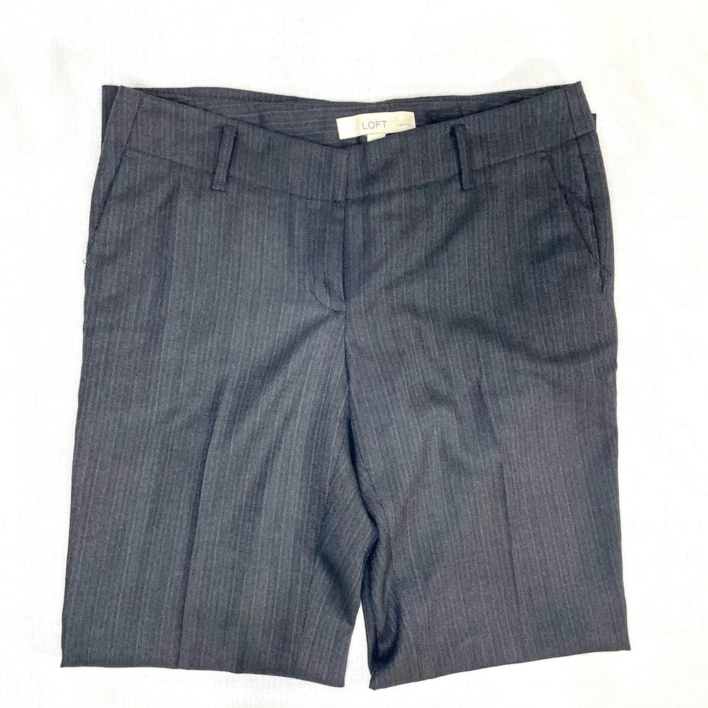 Loft Slacks Size 4P Gray Blue Trousers Pants